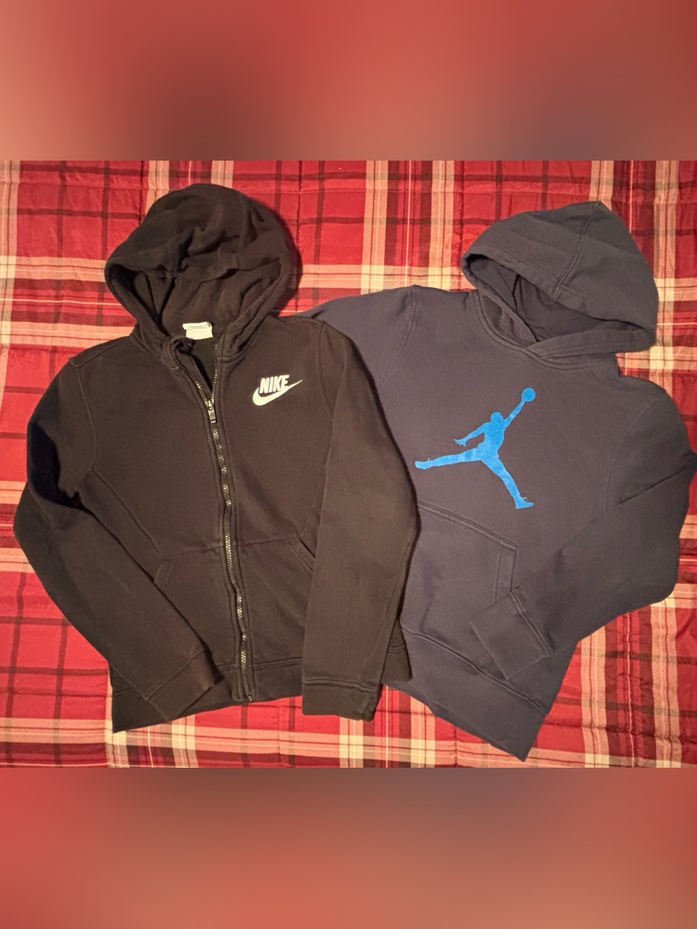 Nike Kids Black Zip Hoodie & Navy Blue Jumpman Hoodie
